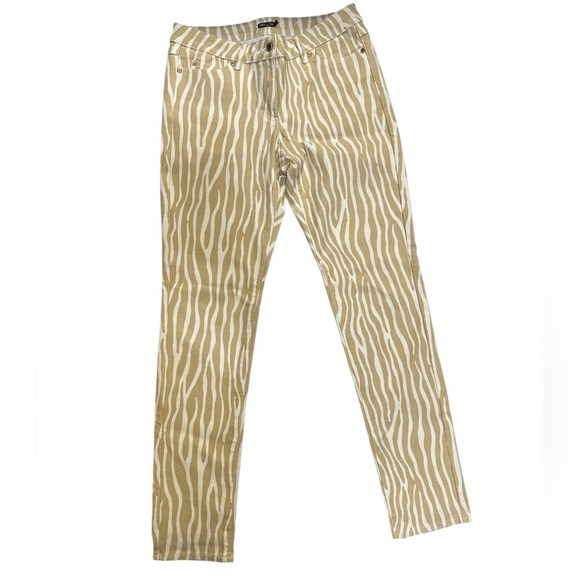 J. McLaughlin Pants - J. McLaughlin Women’s Lexi Jeans Light Khaki & Off-White Zebra Print Size 6